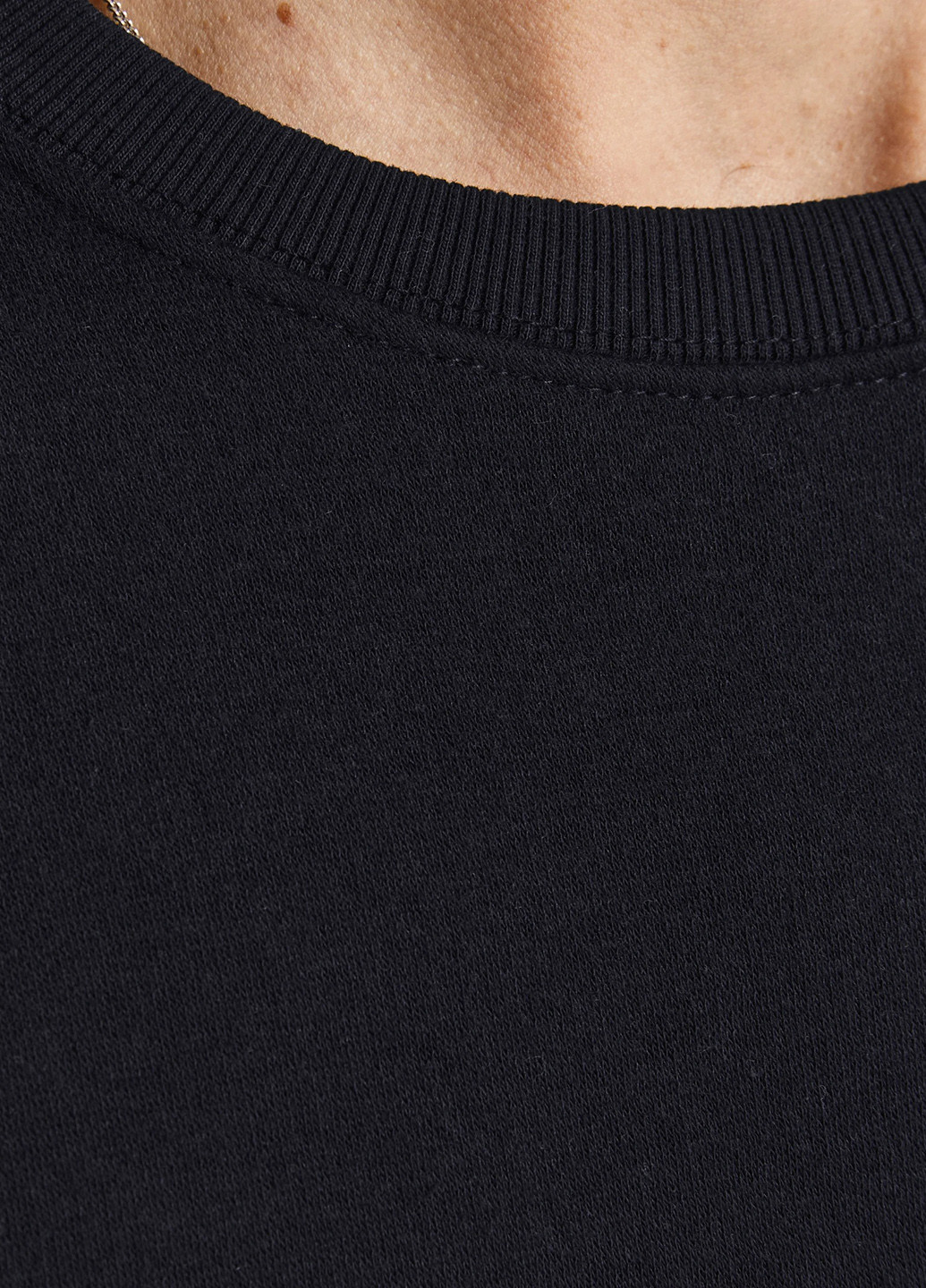 Чорний світшот Jack & Jones однотонний без декору (354686431)