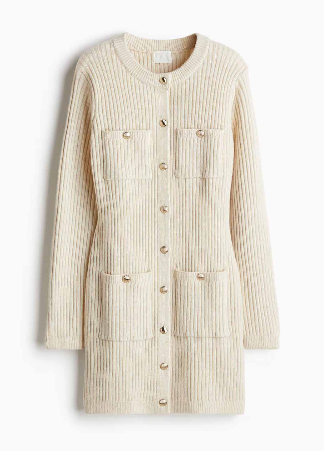 Кремова кежуал сукня сукня светр H&M однотонна