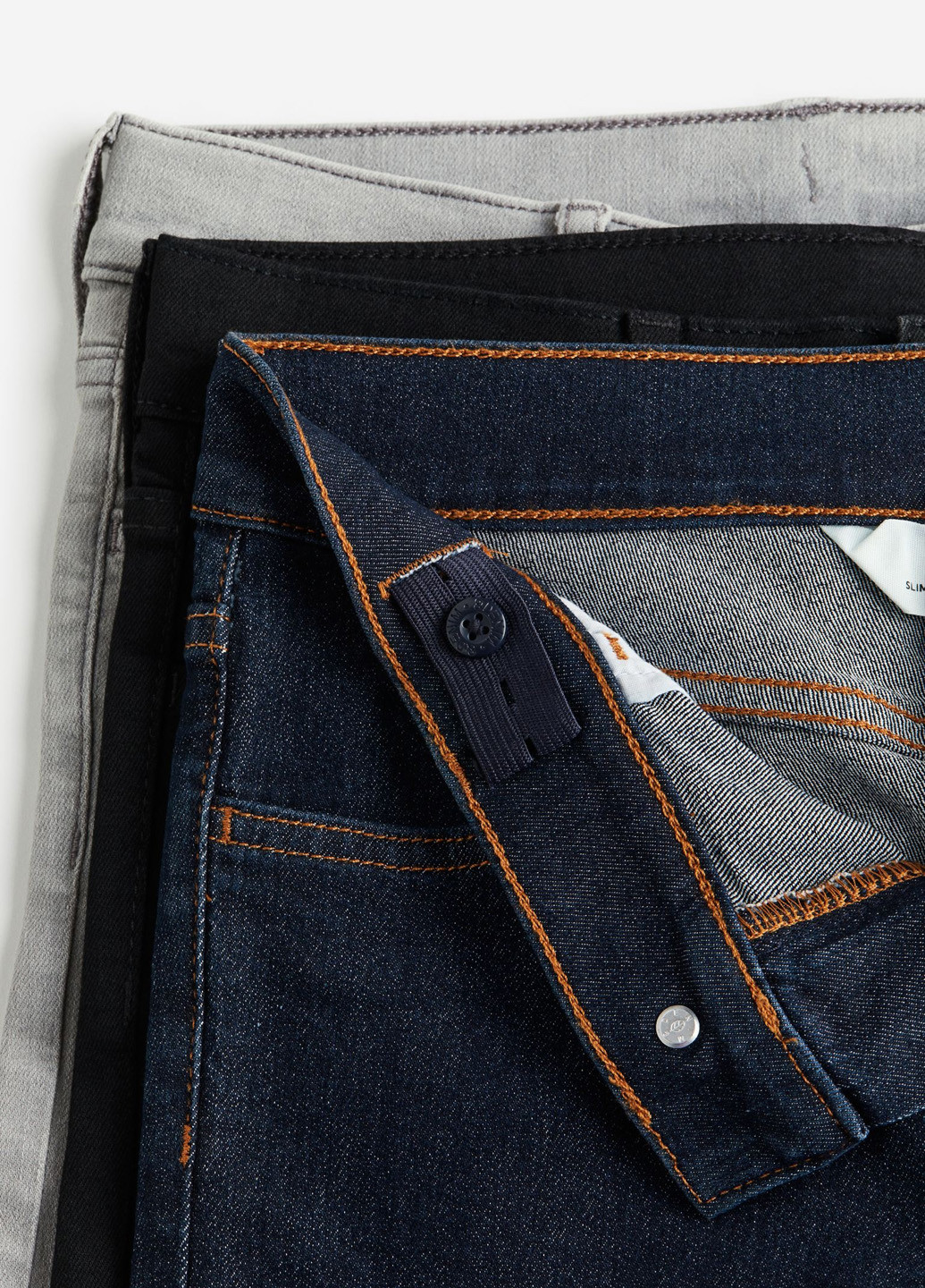 Комбинированные демисезонные зауженные джинсы (3 шт.) H&M
