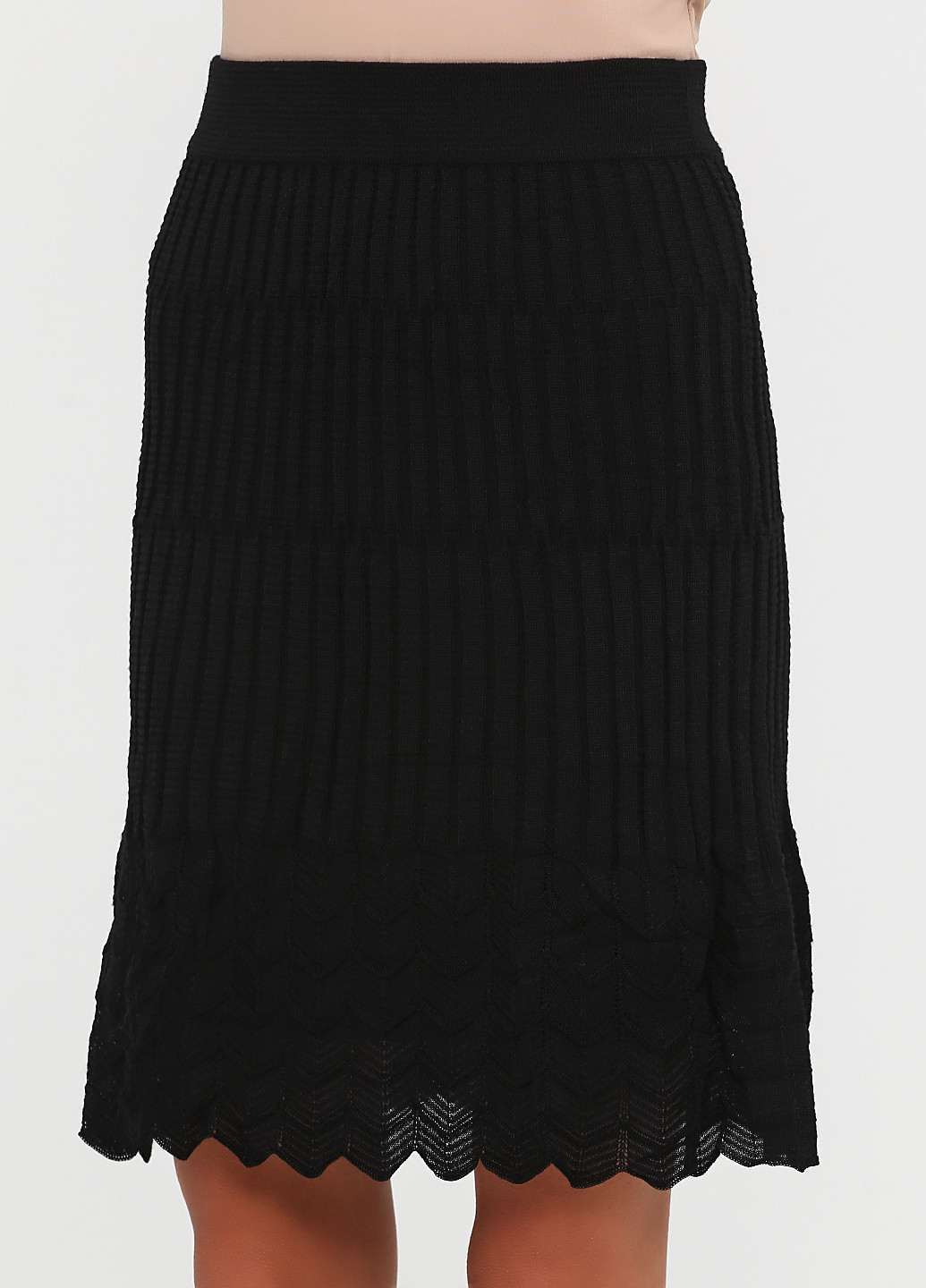 Черная кэжуал однотонная юбка M Missoni клешированная, плиссе