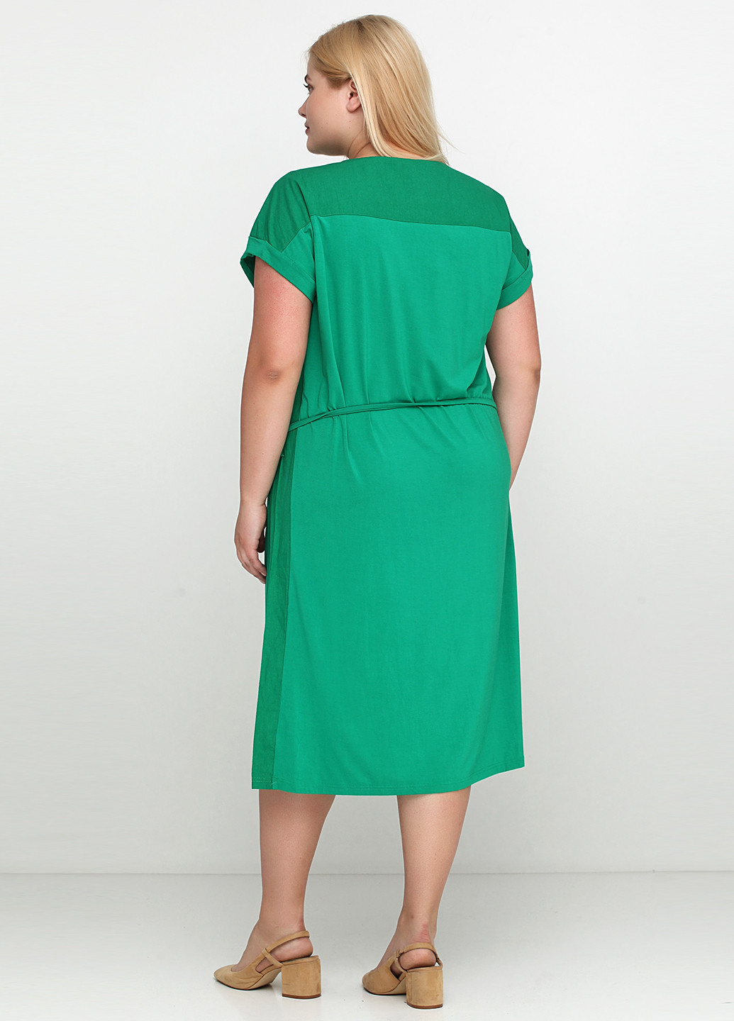 Зеленое кэжуал платье Adia Fashion однотонное
