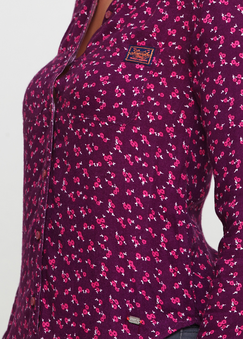 Фиолетовая кэжуал рубашка с цветами Superdry