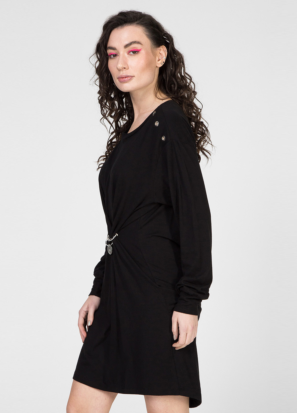 Черное кэжуал платье а-силуэт Diesel однотонное