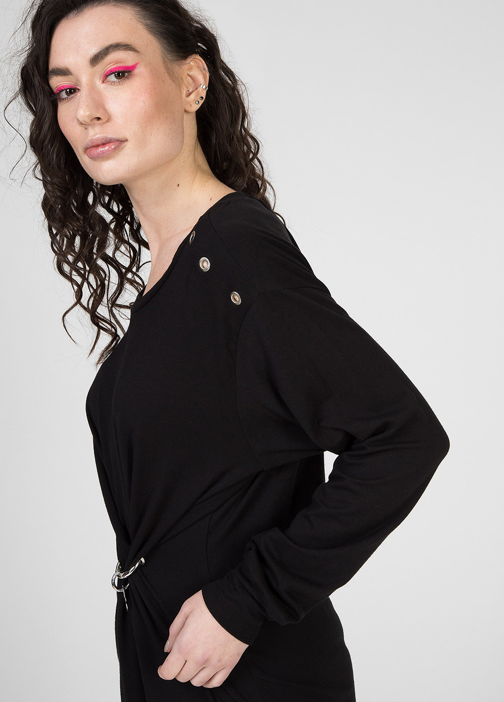 Черное кэжуал платье а-силуэт Diesel однотонное