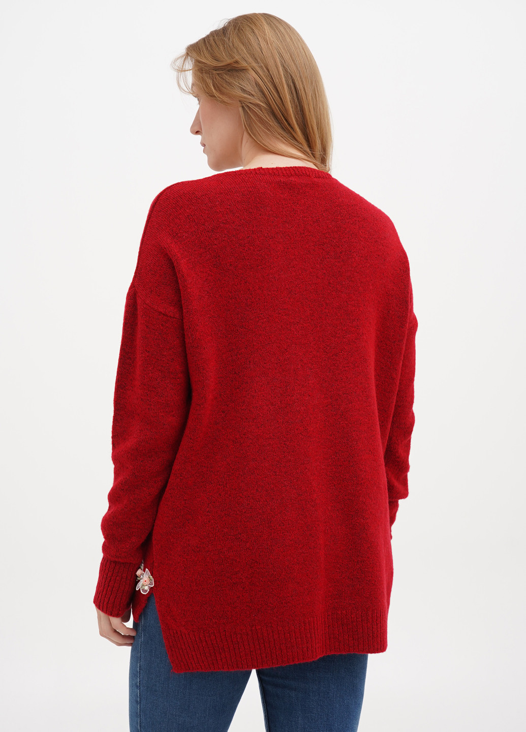 Красный демисезонный пуловер пуловер Sassofono