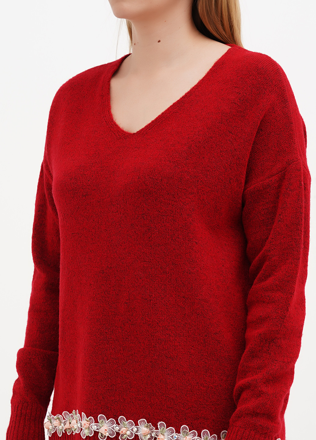 Красный демисезонный пуловер пуловер Sassofono