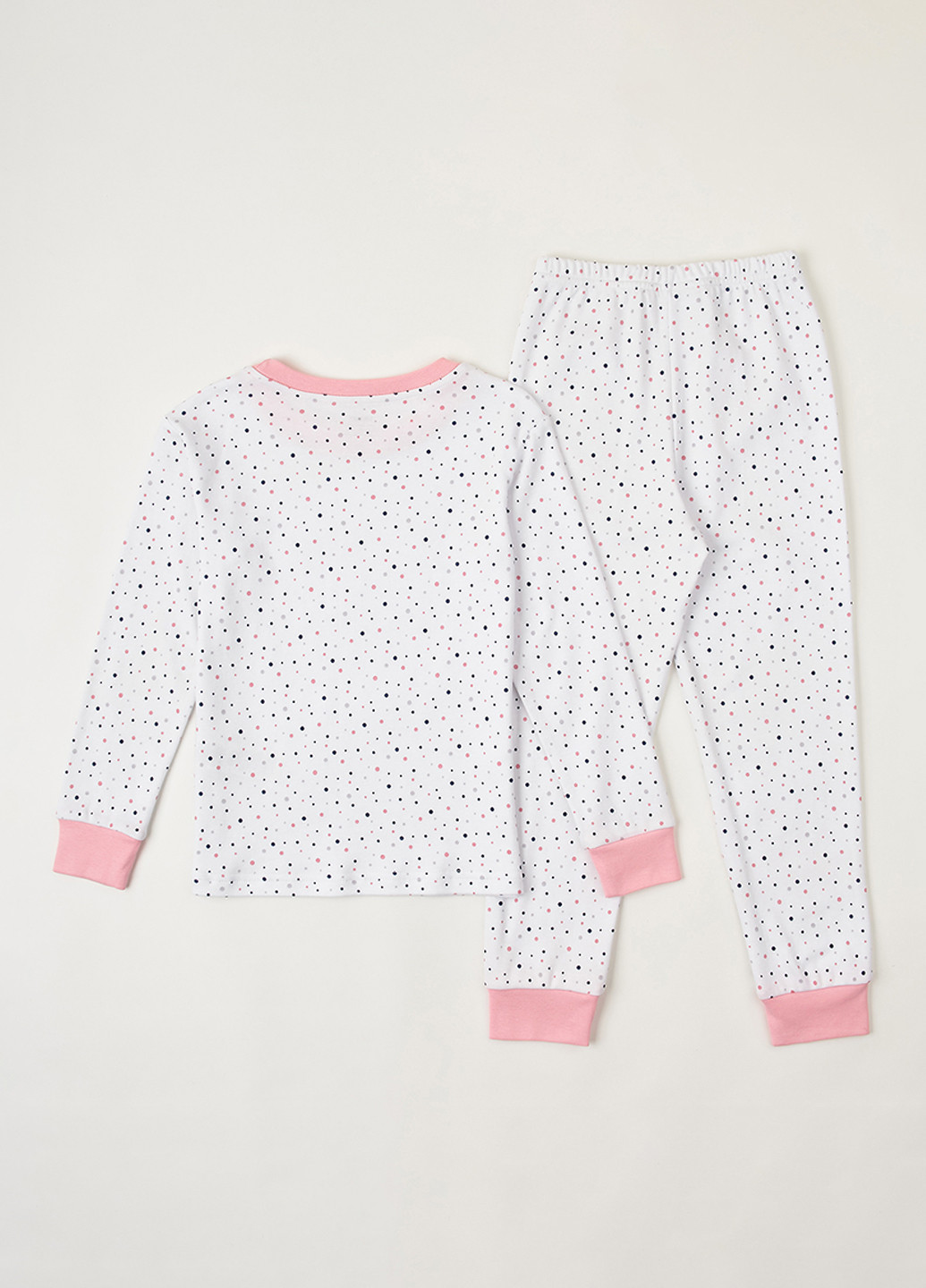 Біла всесезон піжама (лонгслів, штани) лонгслів + брюки KRAKO