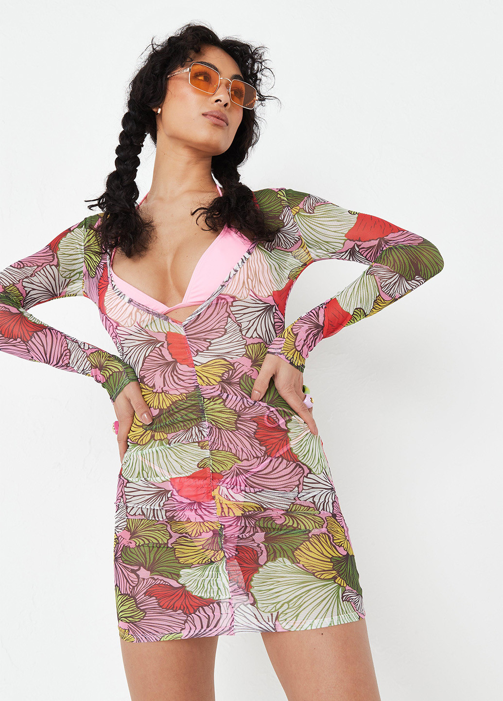 Комбинированное кэжуал платье Missguided с рисунком
