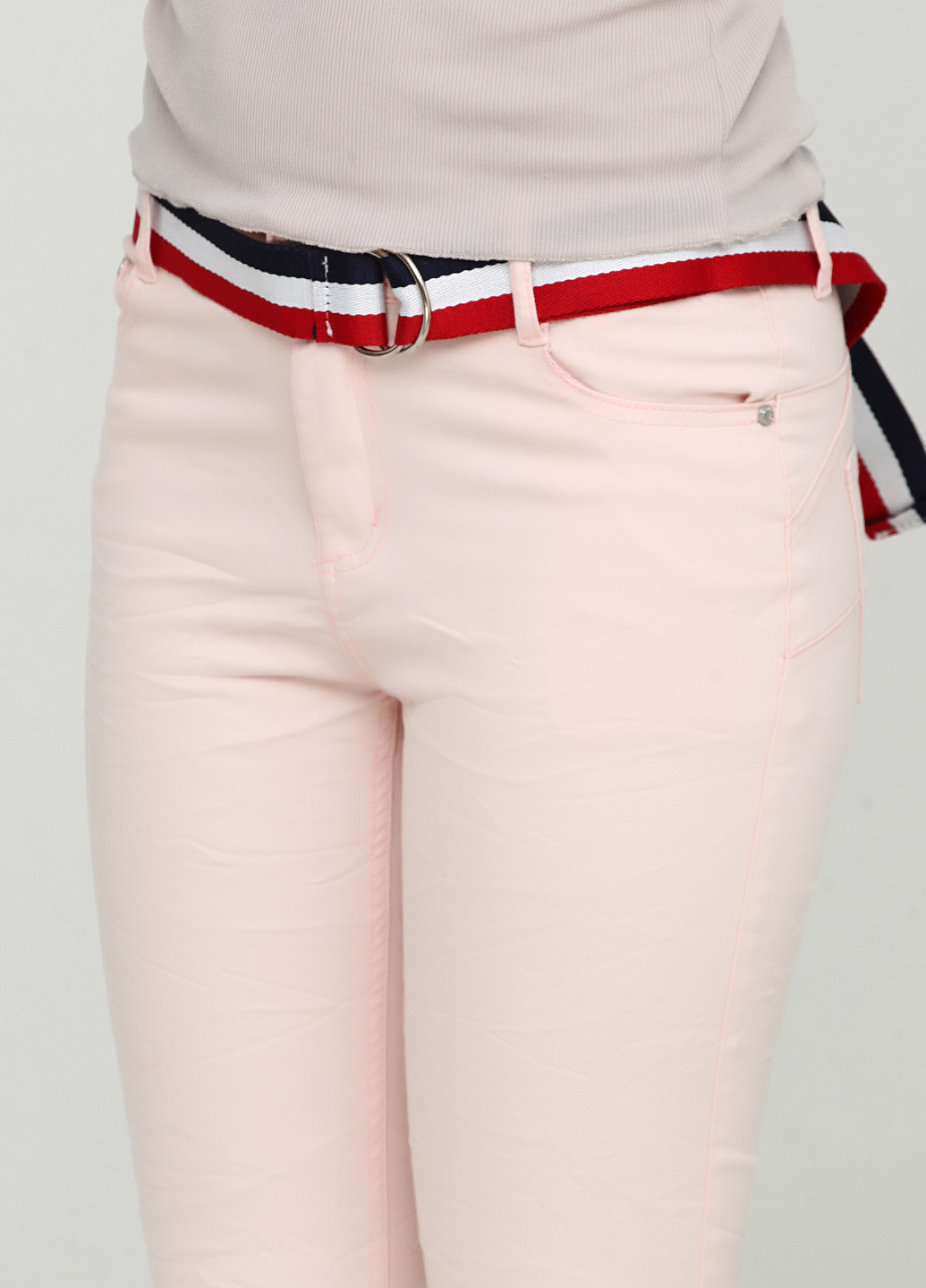 Бледно-розовые кэжуал демисезонные зауженные брюки Luizacco