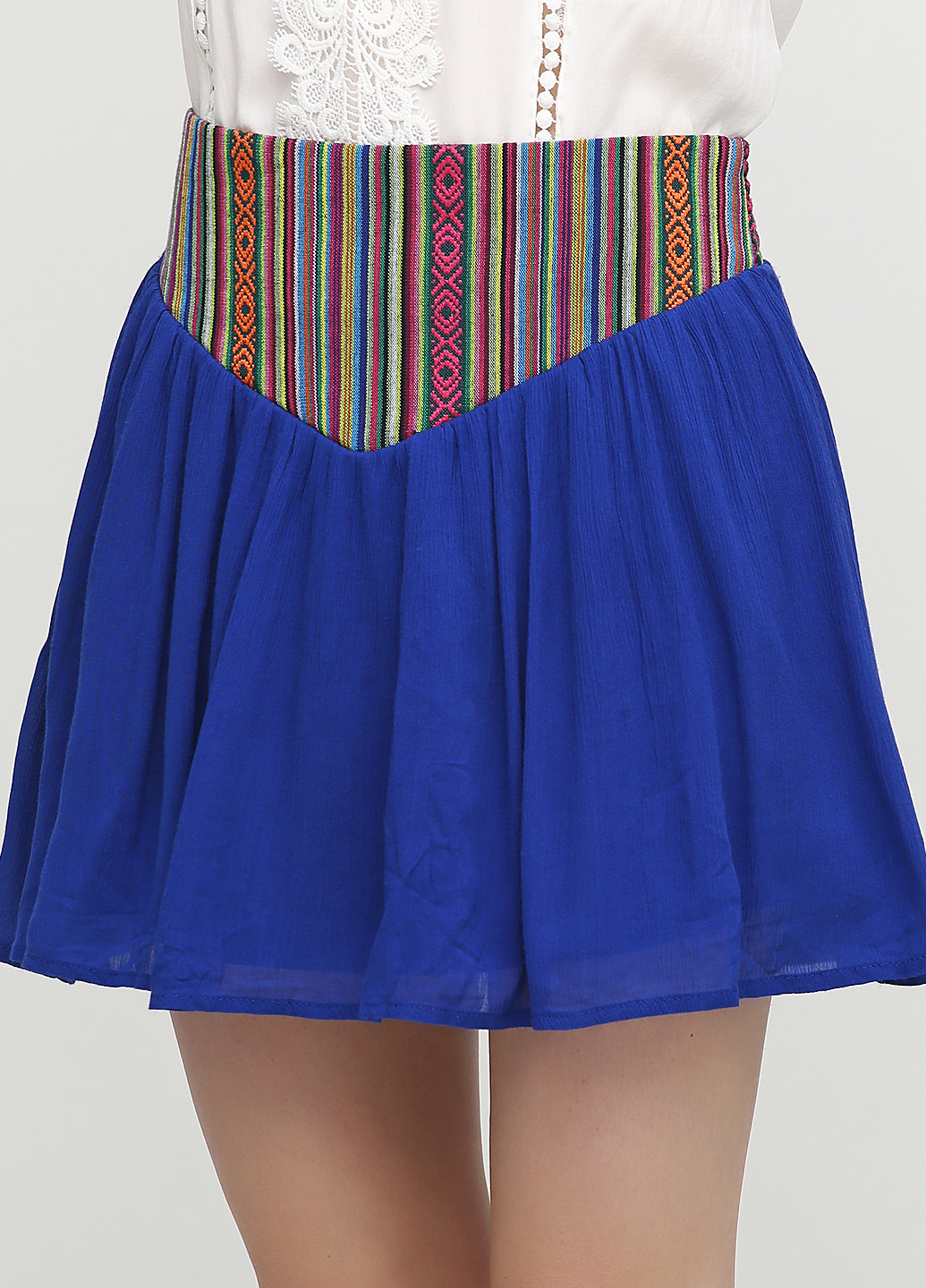 Синяя кэжуал в полоску юбка Cecico клешированная