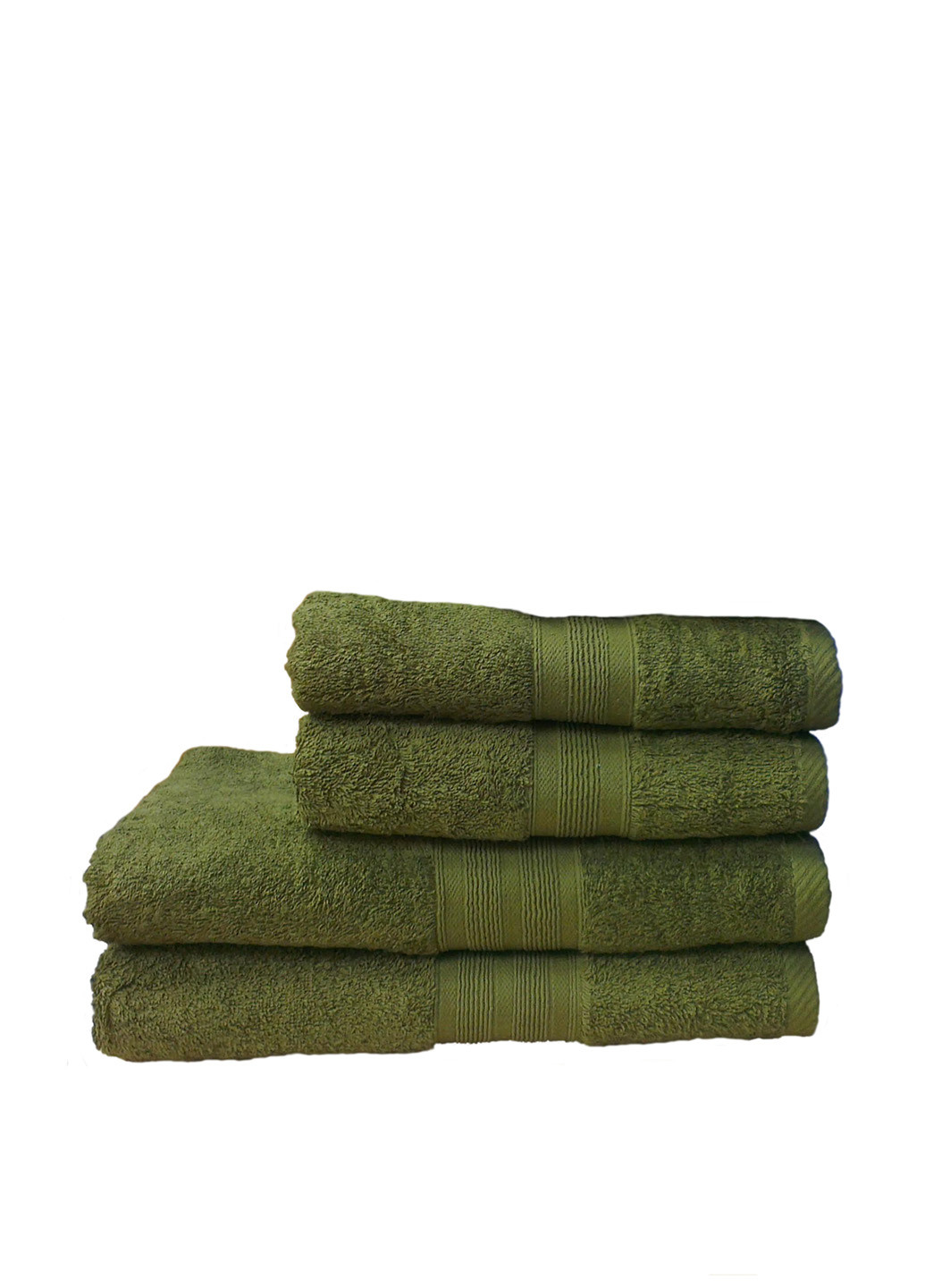 No Brand полотенце, 40х80 см однотонный оливково-зеленый производство - Пакистан