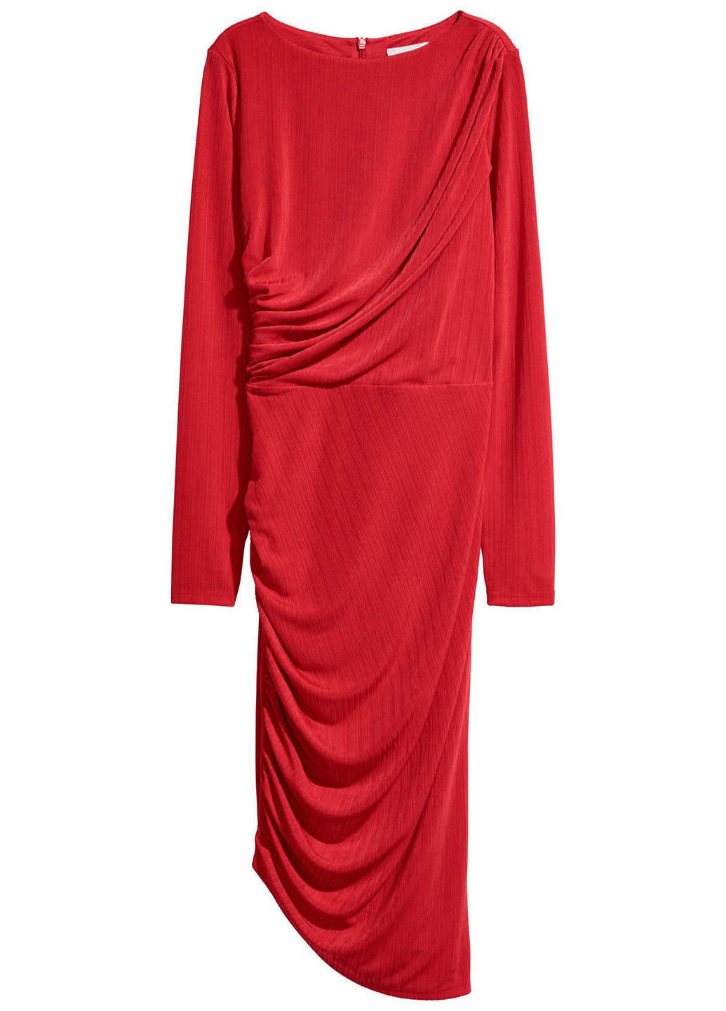 Красное кэжуал платье H&M в полоску