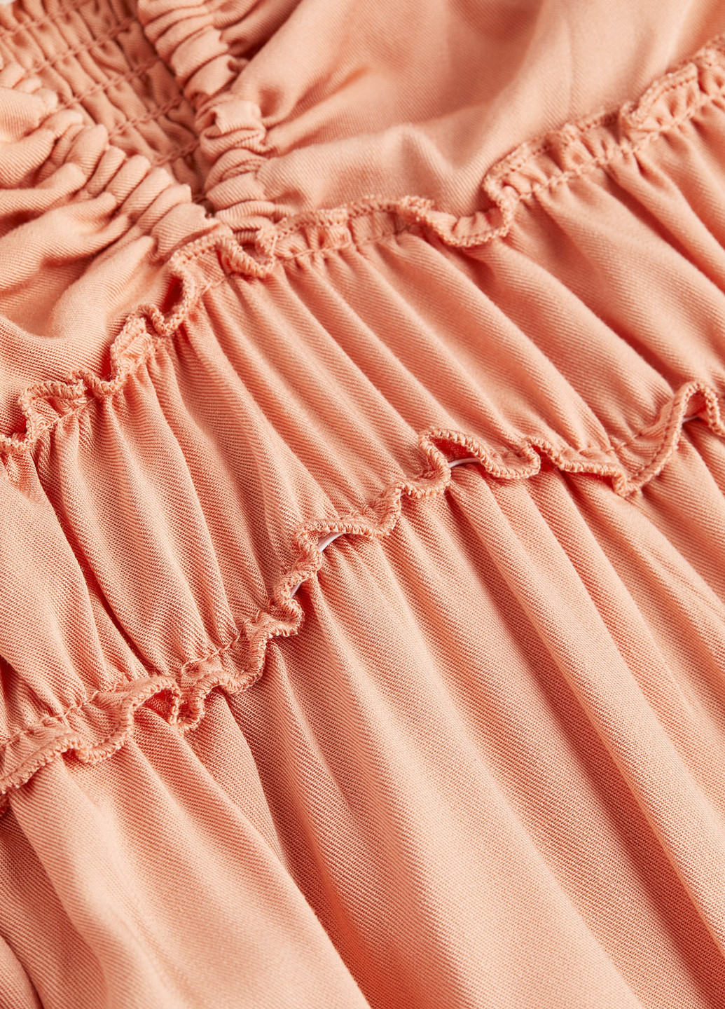 Лососевое кэжуал платье с открытыми плечами H&M однотонное