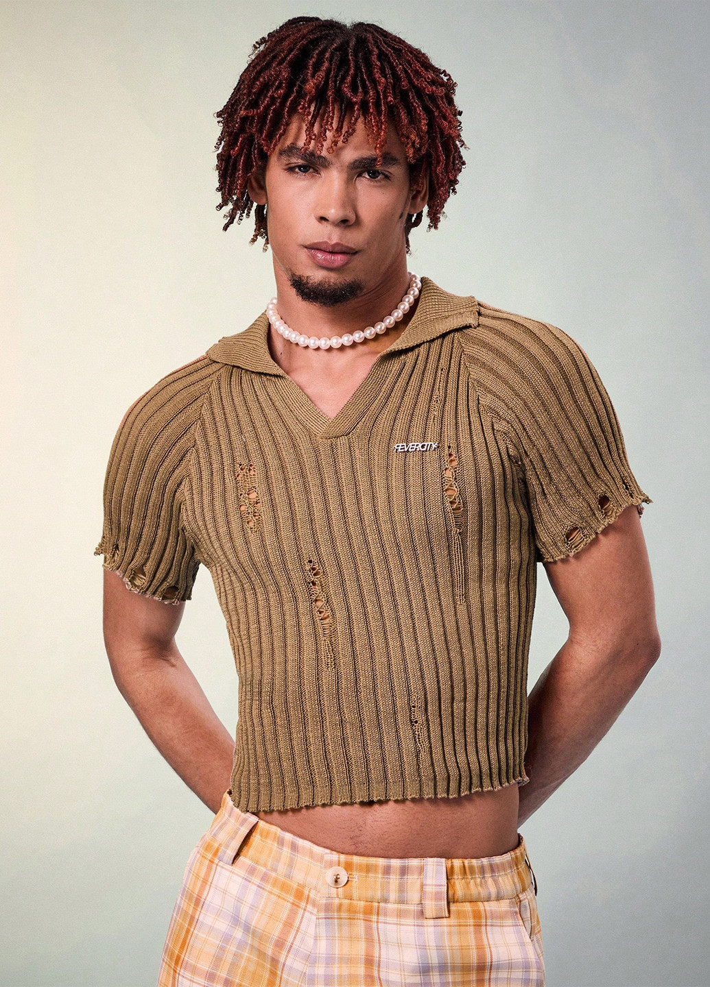 Бежевий літній светр пуловер SHEIN