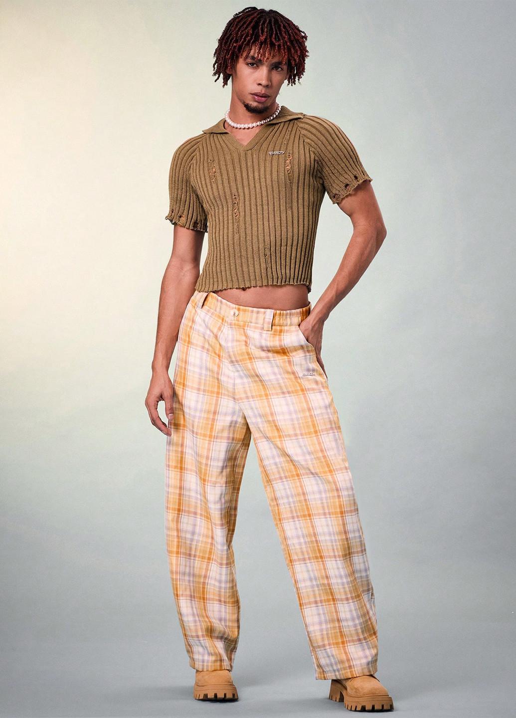 Бежевий літній светр пуловер SHEIN