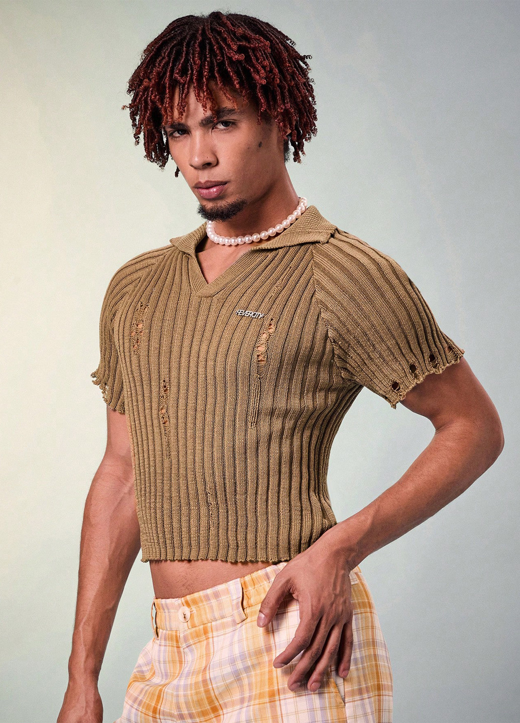 Бежевий літній светр пуловер SHEIN