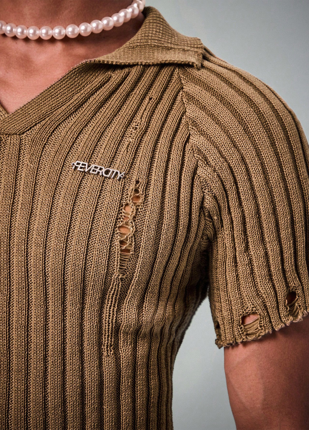 Бежевий літній светр пуловер SHEIN