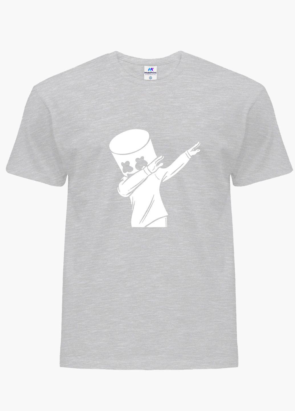 Світло-сіра демісезонна футболка дитяча маршмелло фортнайт (marshmello fortnite) (9224-1330) MobiPrint