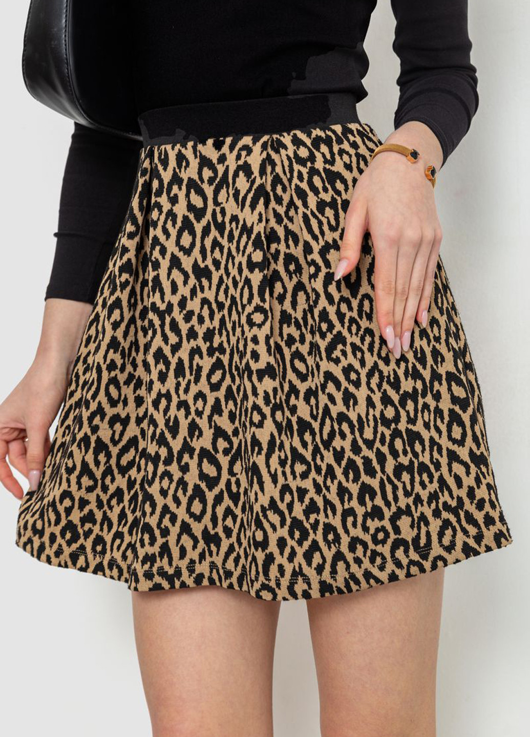 Бежевая кэжуал леопардовая юбка Ager клешированная