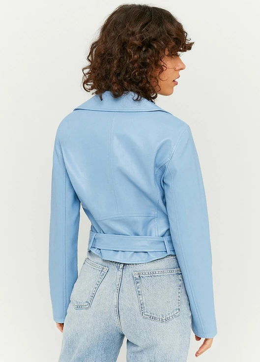 Голубая летняя куртка Tally Weijl Formal Jackets - WOVEN PU BIKER JACKET