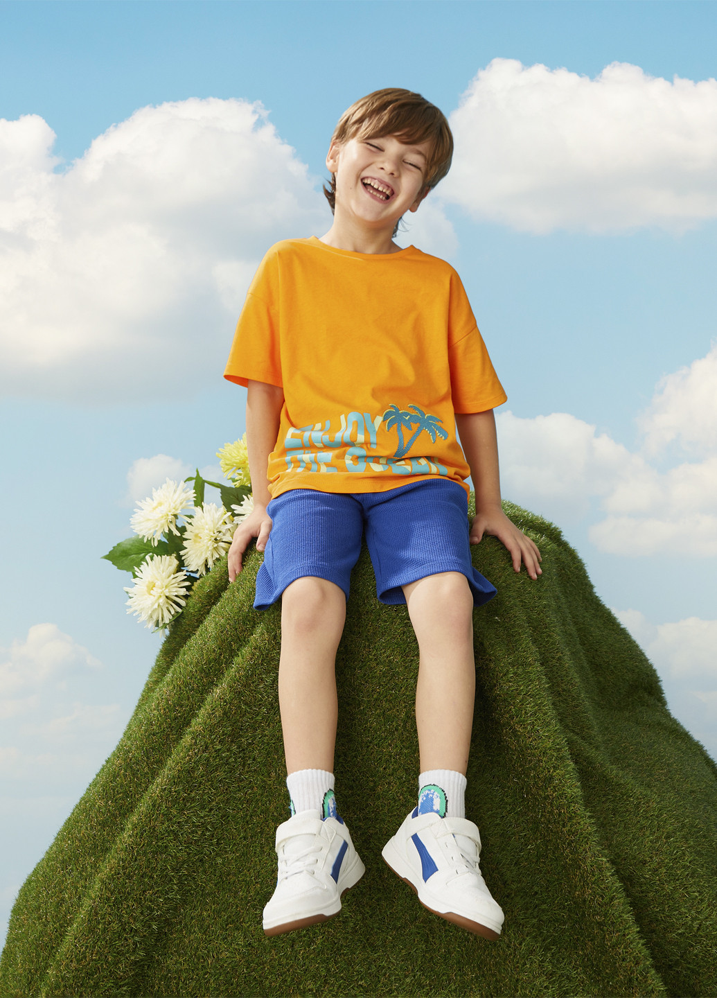 Оранжевая летняя футболка KOTON