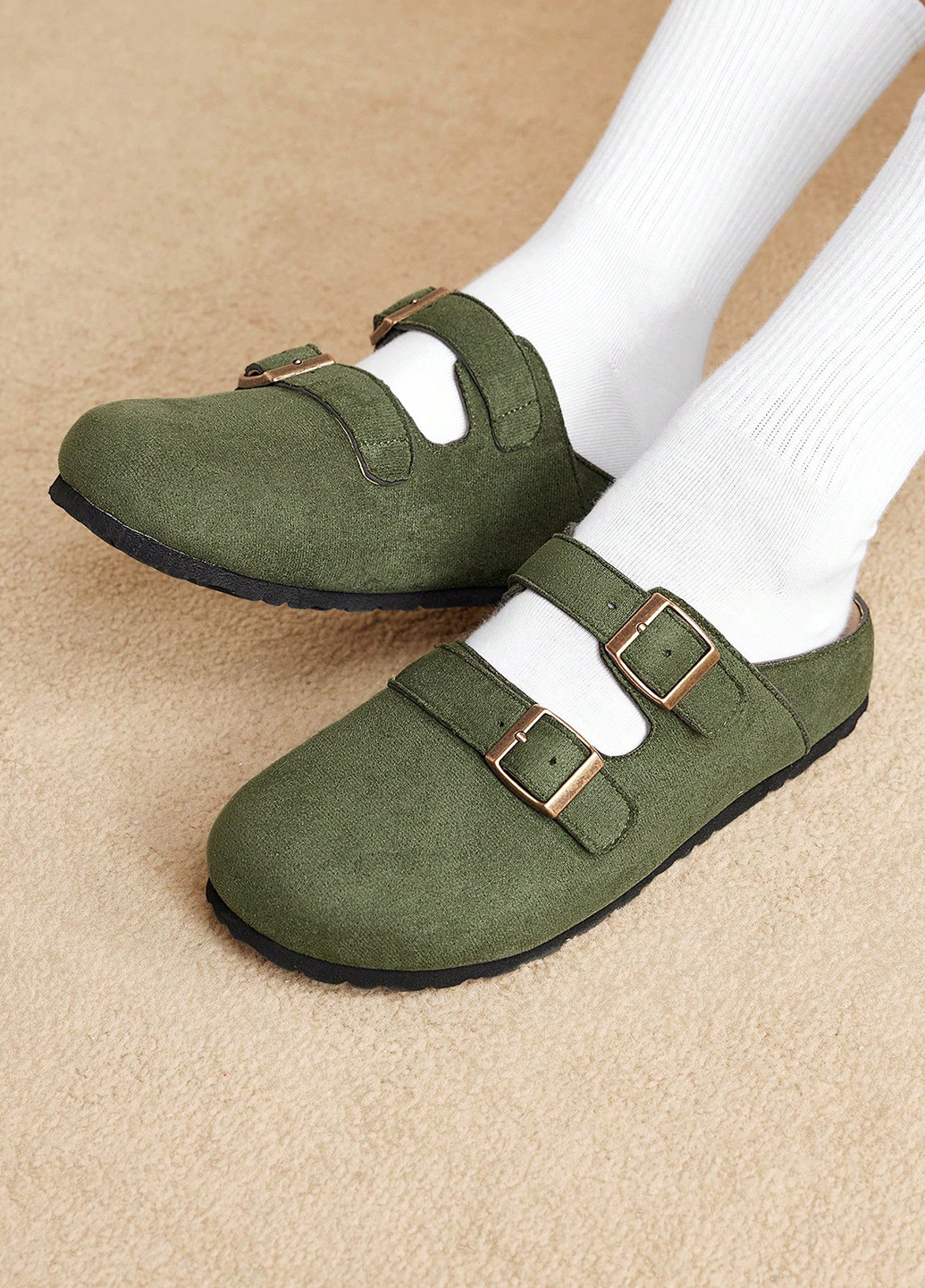 SHEIN Туфли лоферы хаки з полиуретан, искусственная кожа, китай — демисезон (331821640)