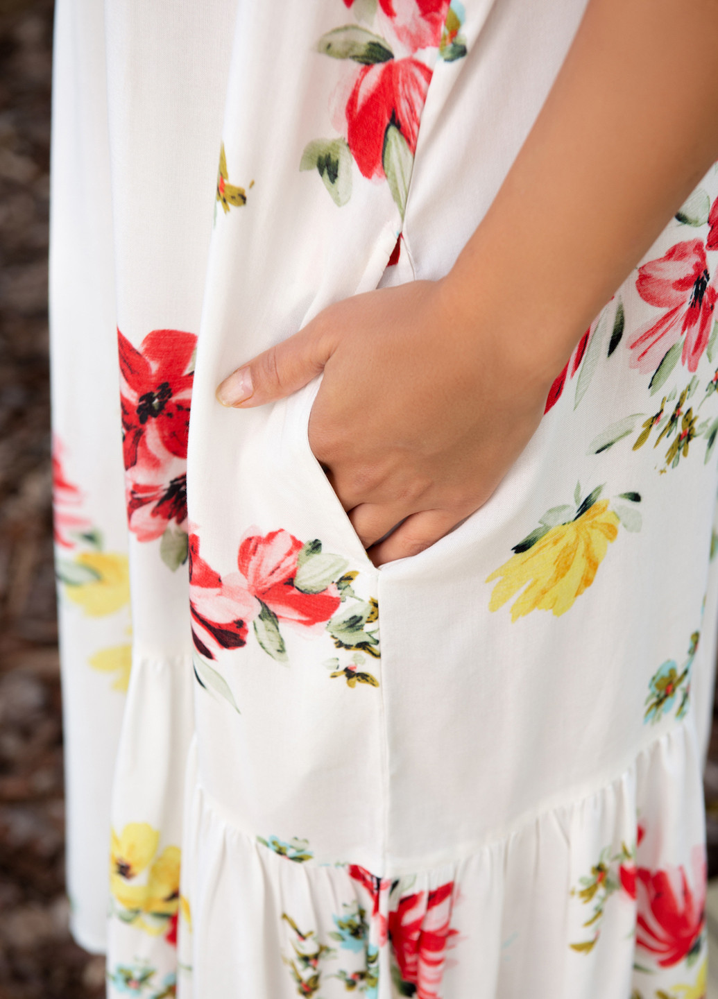 Белое пляжное платье а-силуэт Indiano с цветочным принтом