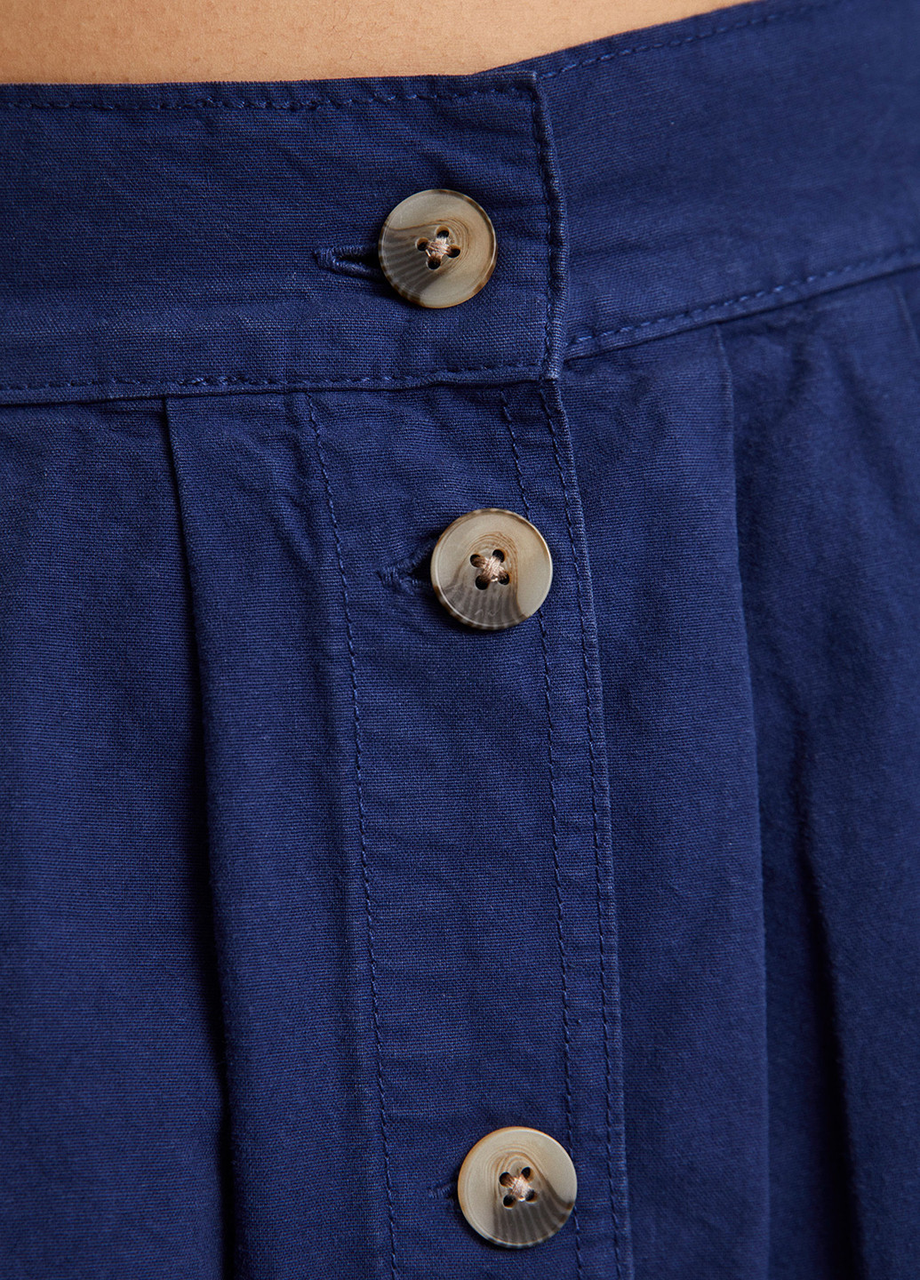 Синяя кэжуал однотонная юбка Pull & Bear клешированная