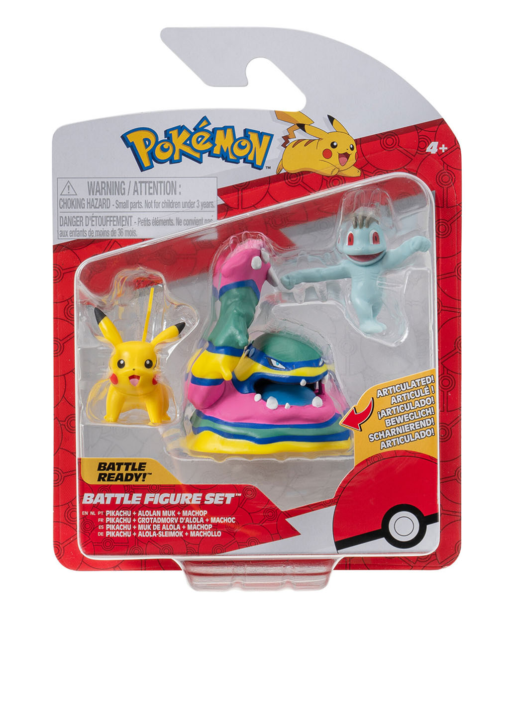Игровые фигурки W19 Мачоп, Пикачу и Алола Мак (3 шт.) Pokemon (296884483)