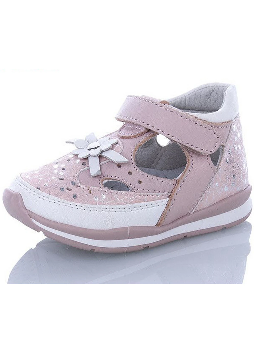 Розовые кожаные босоножки ma40-8 24 розовый Jong Golf
