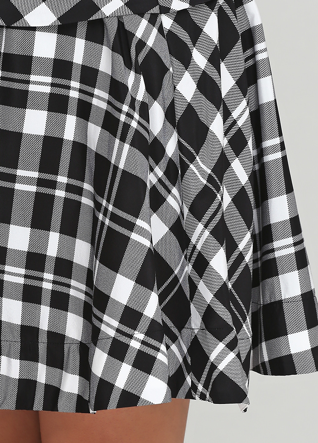 Черно-белая кэжуал в клетку юбка DKNY клешированная