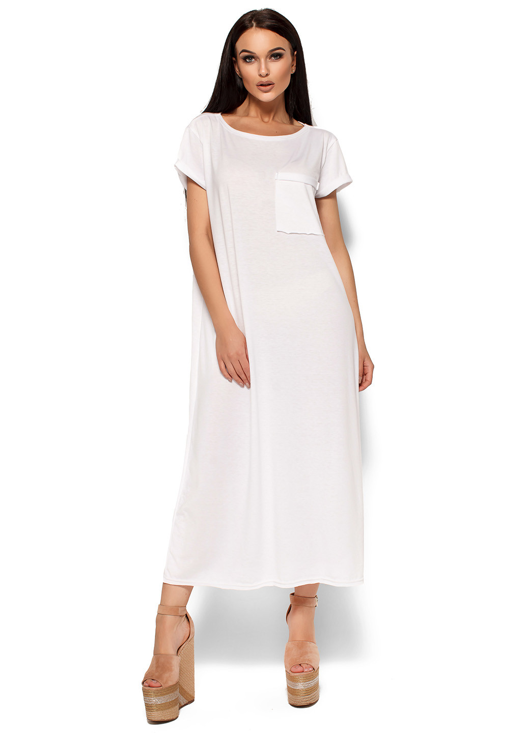 Белое кэжуал платье Karree однотонное