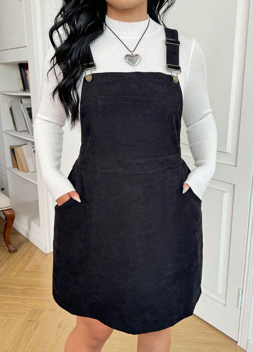 Демисезонный женский сарафан SHEIN однотонный