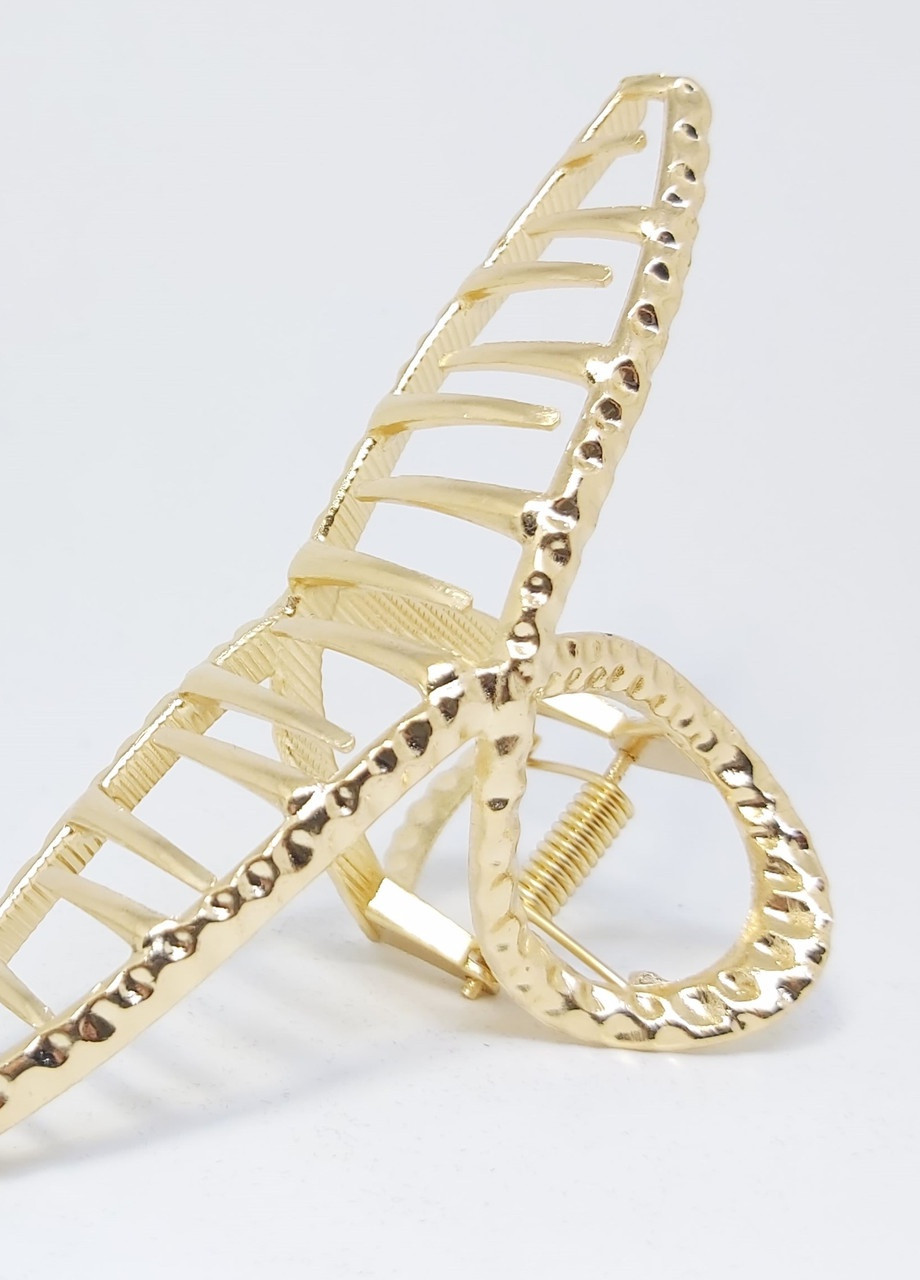 Заколка краб для волос "Завтрашний день", золотистая, тонкая 11 см Анна Ясеницька (252410854)