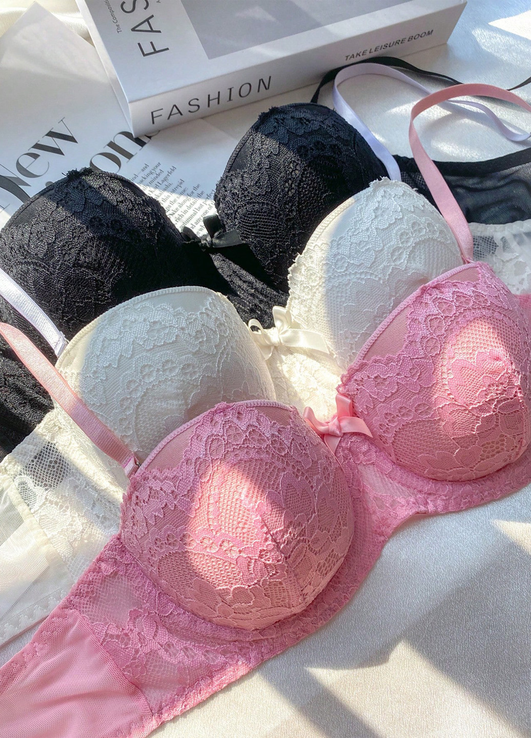 Комбінований корбей бюстгальтер (3 шт.) SHEIN з кісточками поліестер