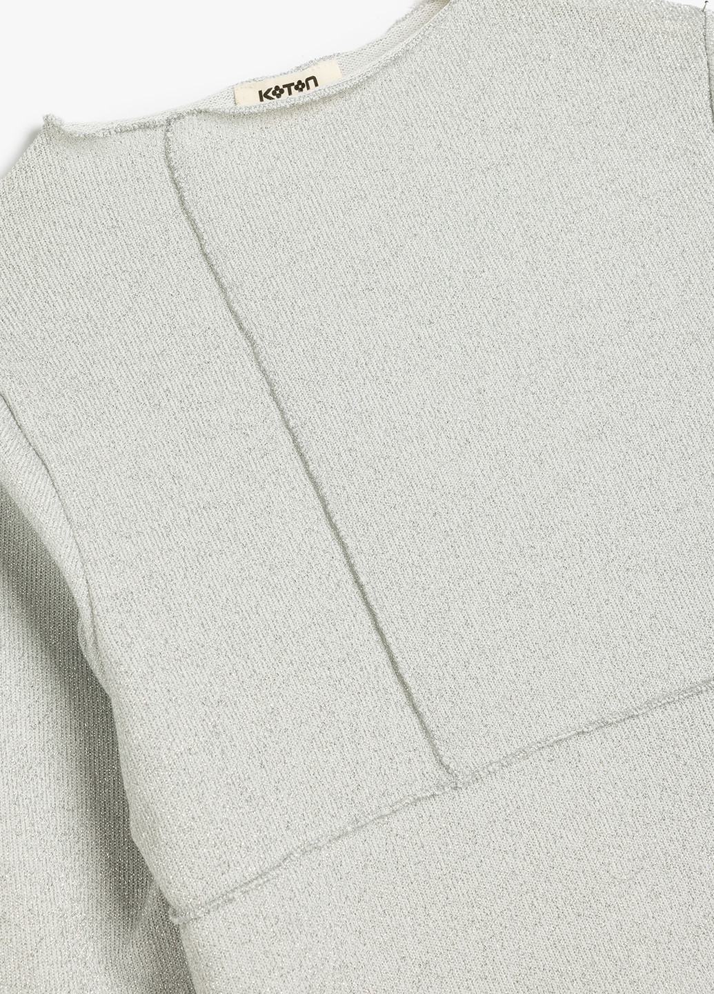 Светло-серая однотонная блузка KOTON демисезонная