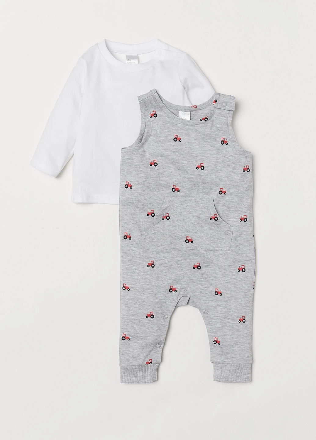 Серый демисезонный комплект (лонгслив, комбинезон) H&M