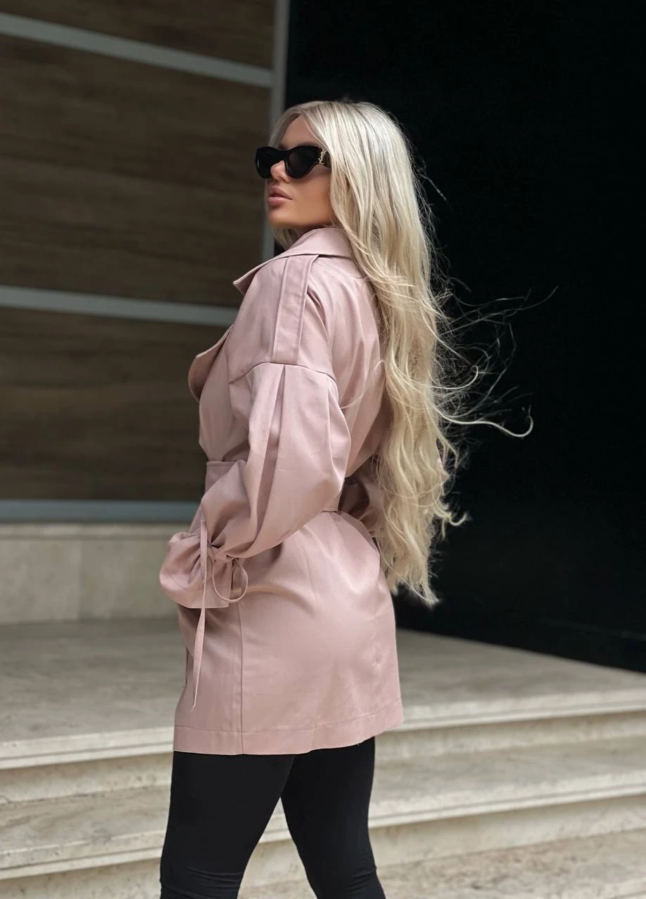 Рожеве демісезонне Тренч Moni&co