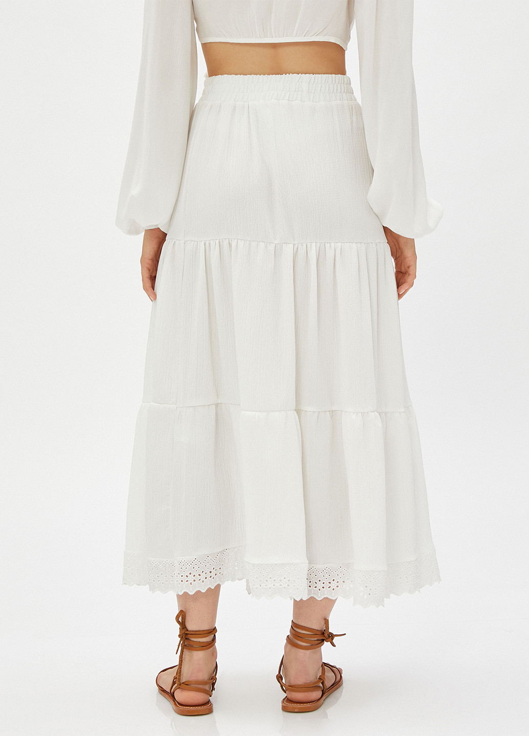 Белая кэжуал однотонная юбка KOTON