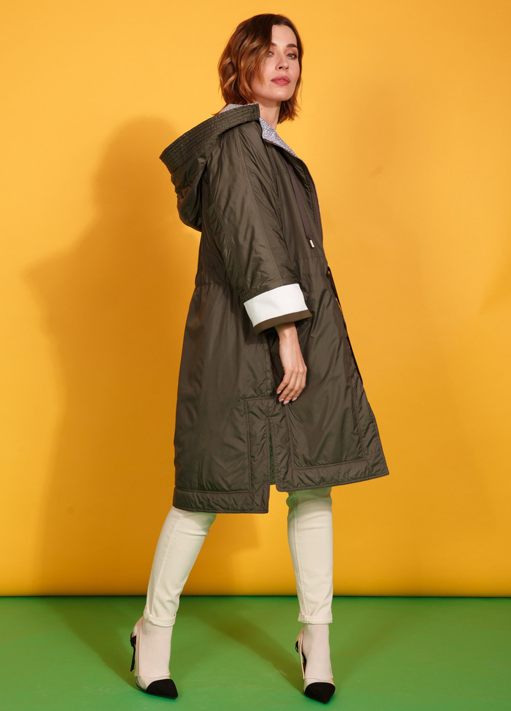 Оливковая (хаки) демисезонная куртка двусторонняя Alberto Bini