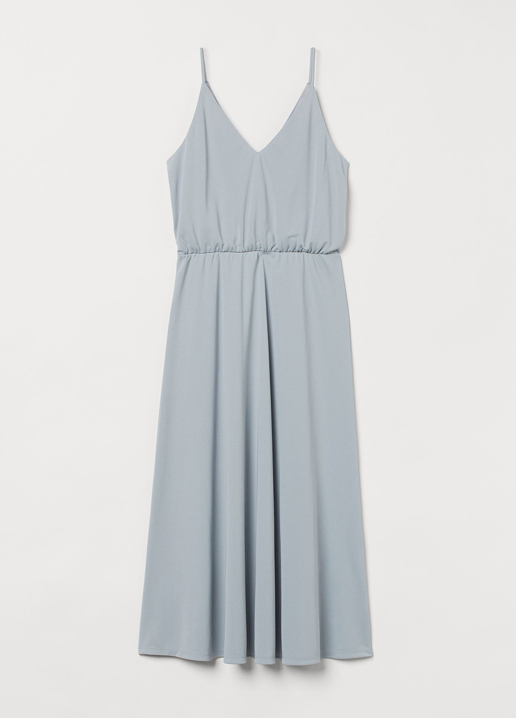 Серо-голубое кэжуал платье клеш H&M однотонное