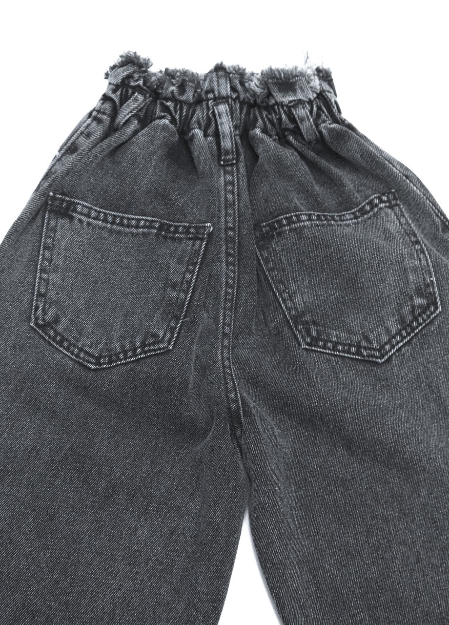 Серые демисезонные джинсы на резинке для девочек мом 11-15 лет JEANSclub