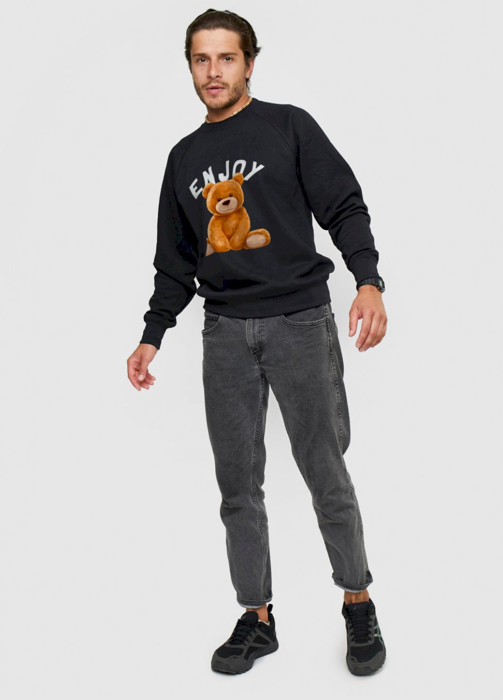 Черный свитшот мужской YAPPI рисунок (250563888)