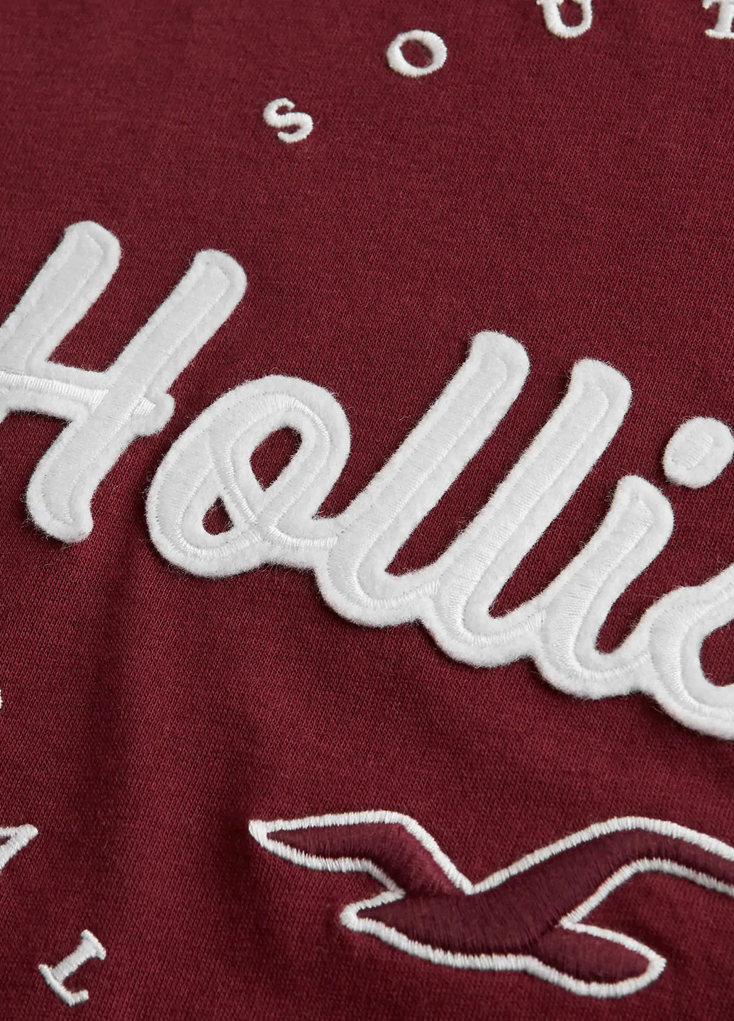 Бордова літня футболка Hollister