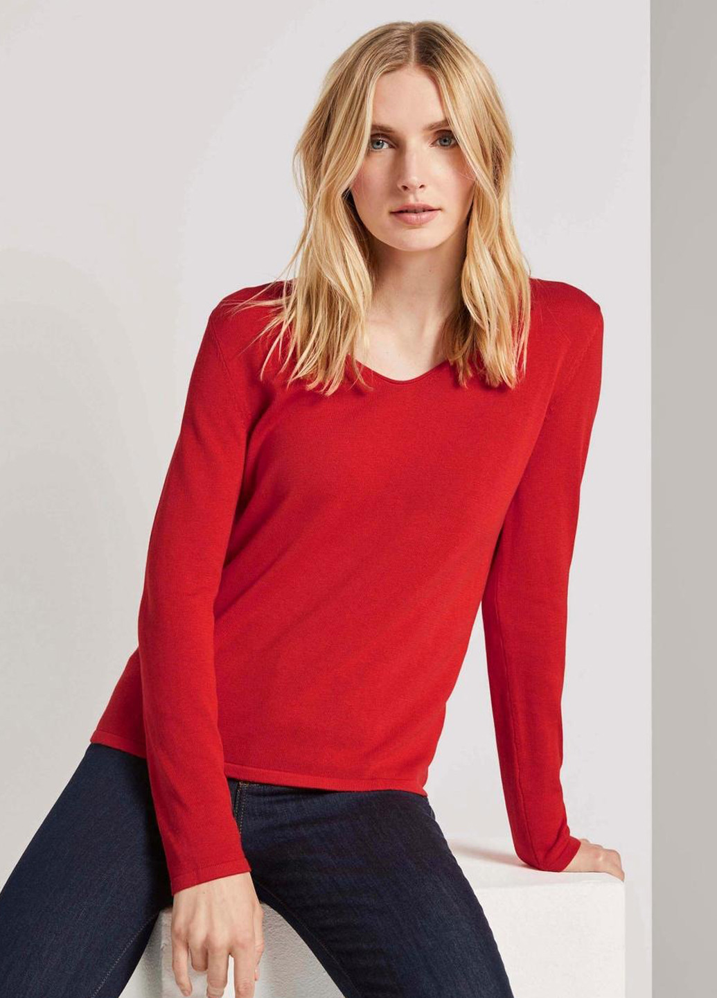 Червоний демісезонний пуловер пуловер Tom Tailor