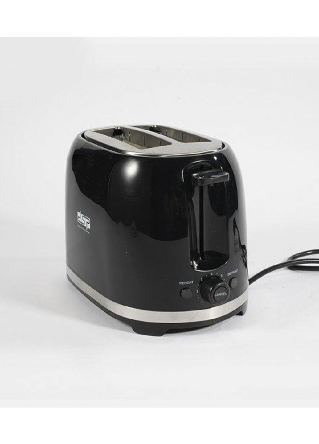 Тостер, электрический горизонтальный автоматический для хлеба 850W на 2 тоста DSP чёрный