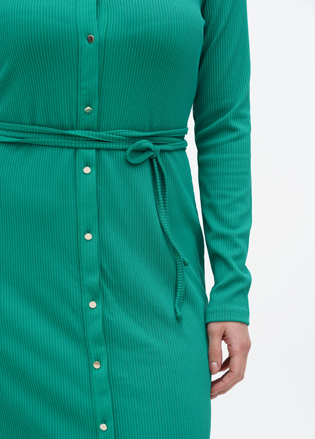 Зеленое кэжуал платье рубашка Mohito однотонное
