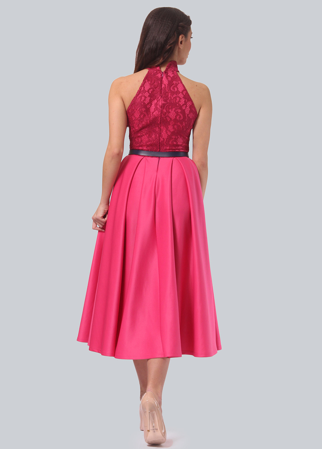 Фуксинова (кольору Фукія) коктейльна сукня, сукня дзвін Lila Kass