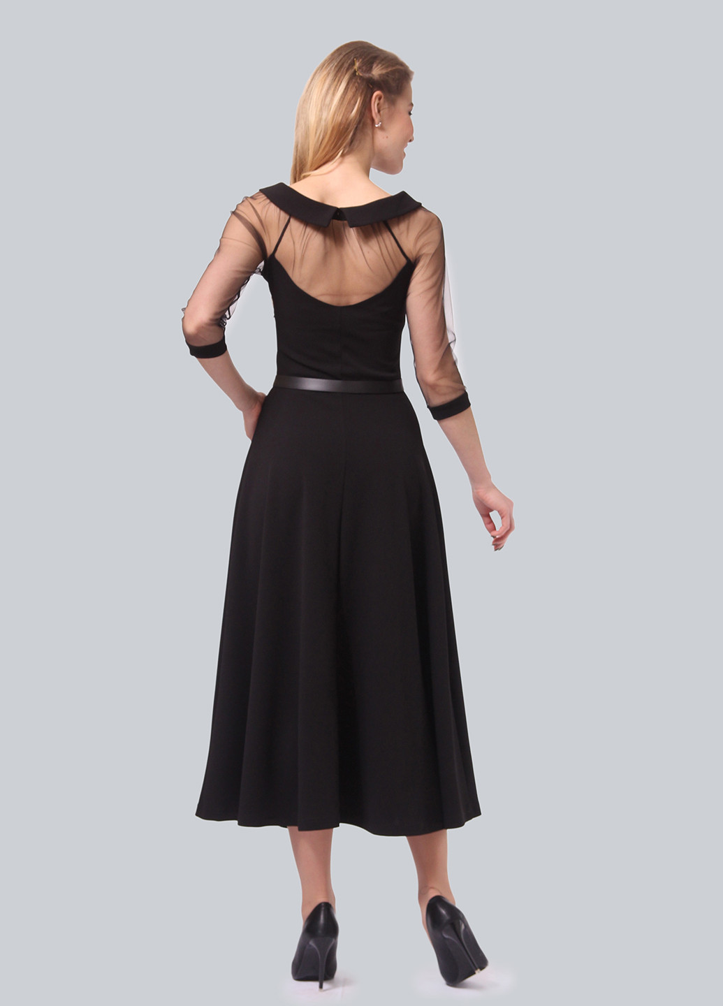 Черное коктейльное платье клеш Agata Webers однотонное