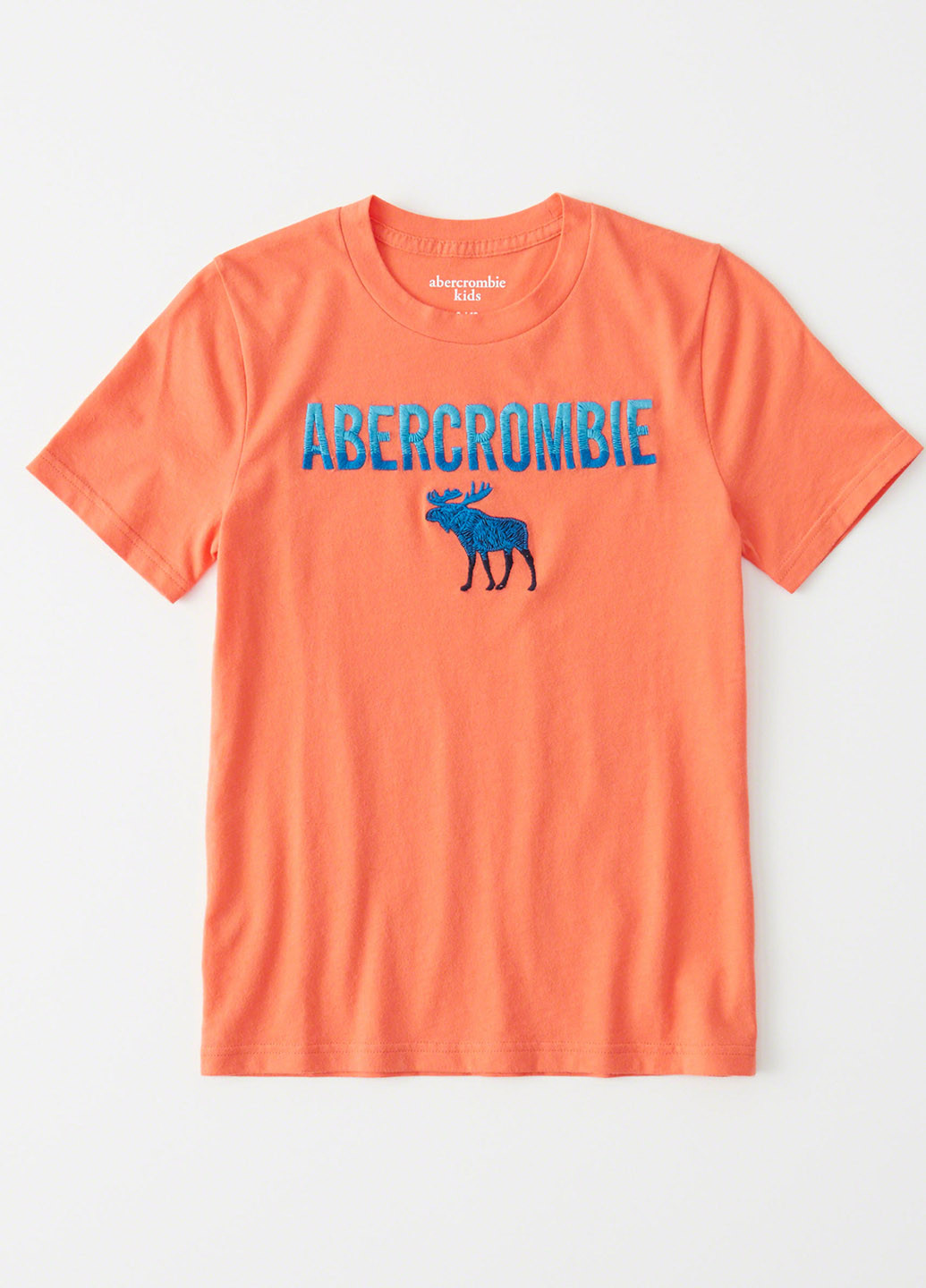 Оранжевая летняя футболка с коротким рукавом Abercrombie Kids